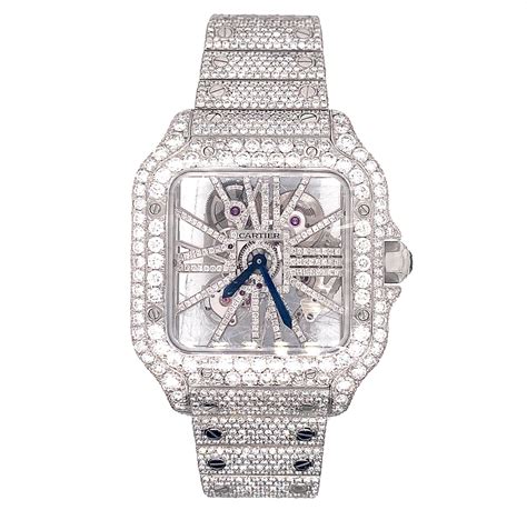 cartier santos skeleton bust down|cartier santos skeleton diamond.